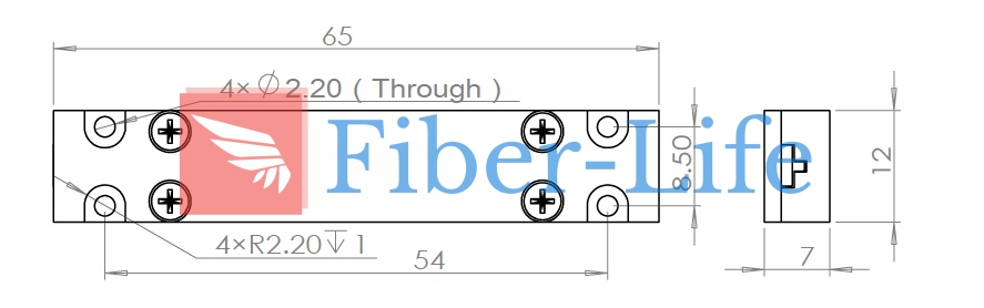 (2+1)x1 Multimode Pump and Signal Combiner Dimension Drawing