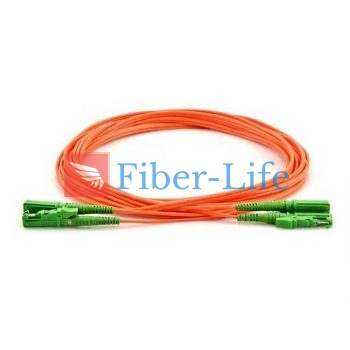 E2000 APC To E2000 APC Duplex OM2 Multimode Fiber Optic Patch Cable