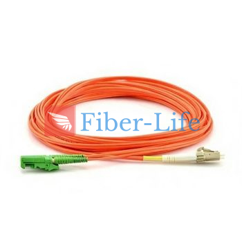 E2000 APC To LC UPC Duplex OM1 Multimode Fiber Patch Cable