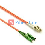 E2000 APC To LC UPC Duplex OM1 Multimode Fiber Patch Cable