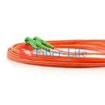 E2000 APC To LC UPC Duplex OM2 Multimode Fiber Patch Cable